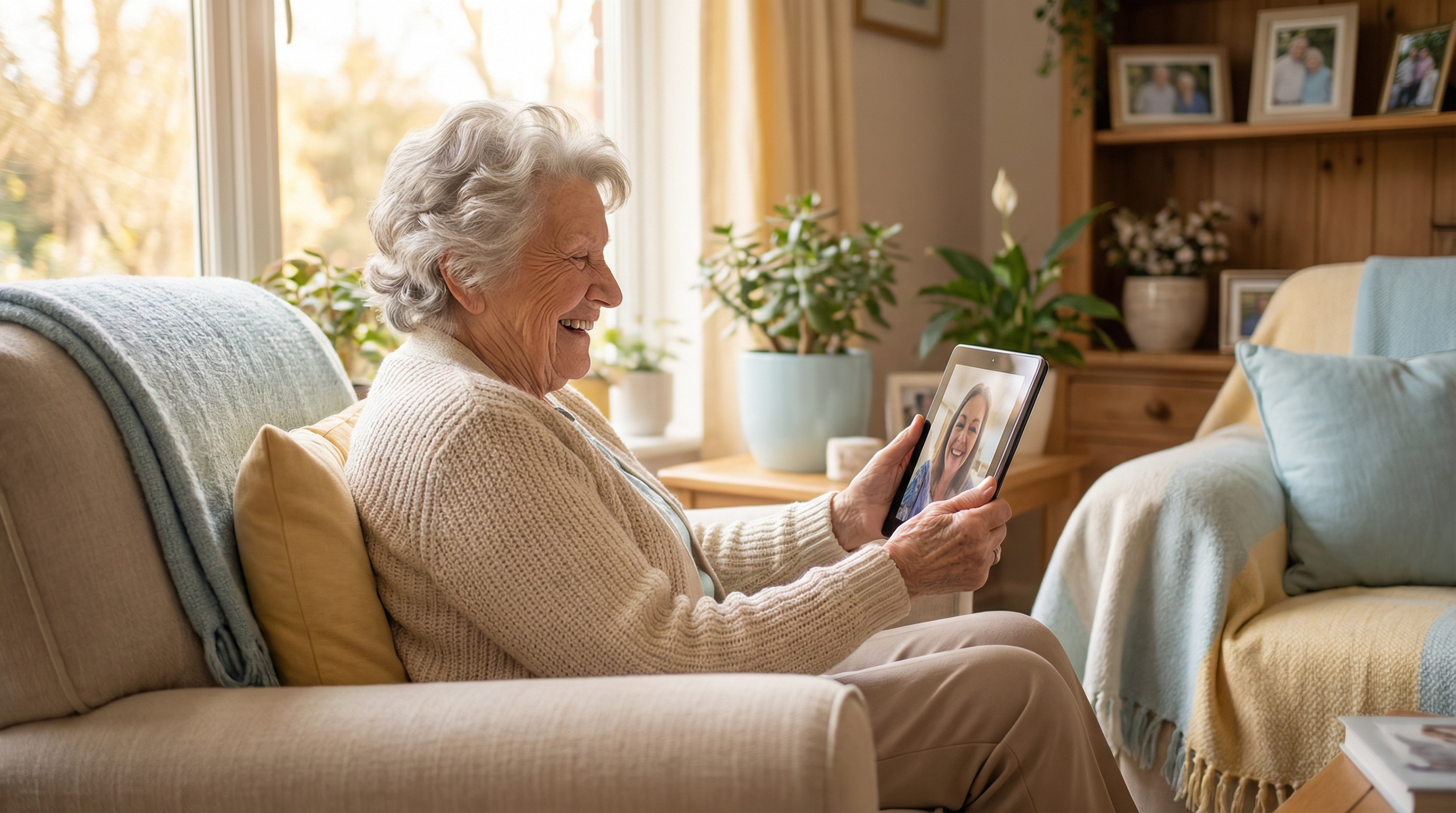 Happy Senior using Maria